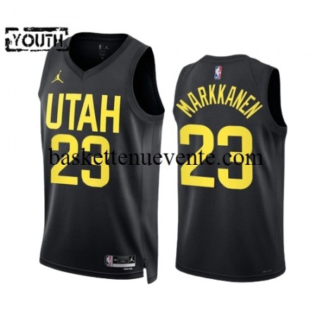 Maillot Basket Utah Jazz Lauri Markkanen 23 Nike 2022-23 Statement Edition Noir Swingman - Enfant